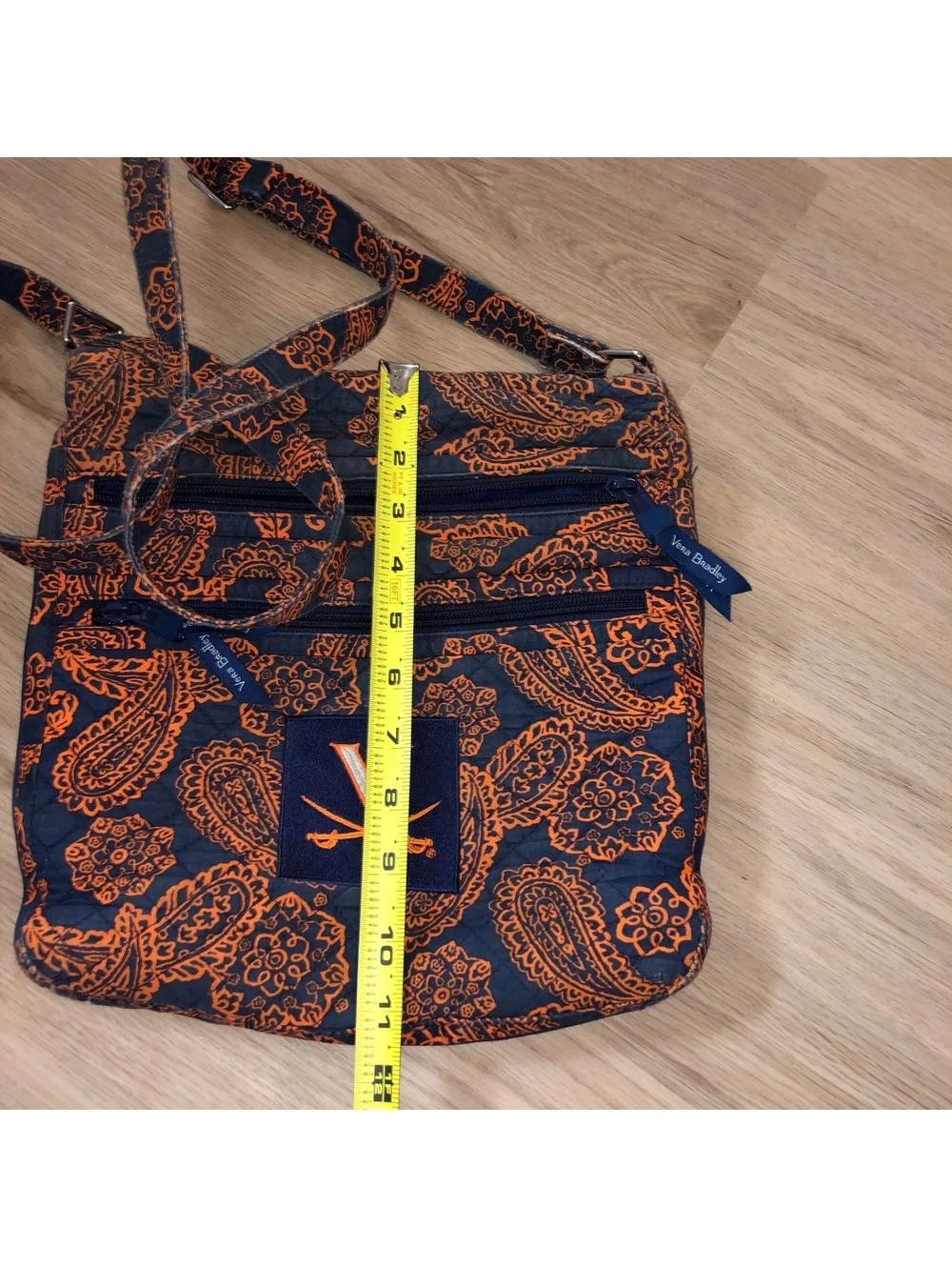 VERA BRADLEY UNIVERSITY OF VIRGINIA UVA CAVALIERS CROSSBODY BAG PURSE TRIPLE ZIP
